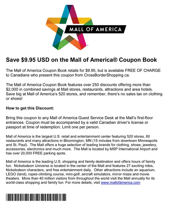 2024 Mall Of America Coupon Book - Libby Othilia